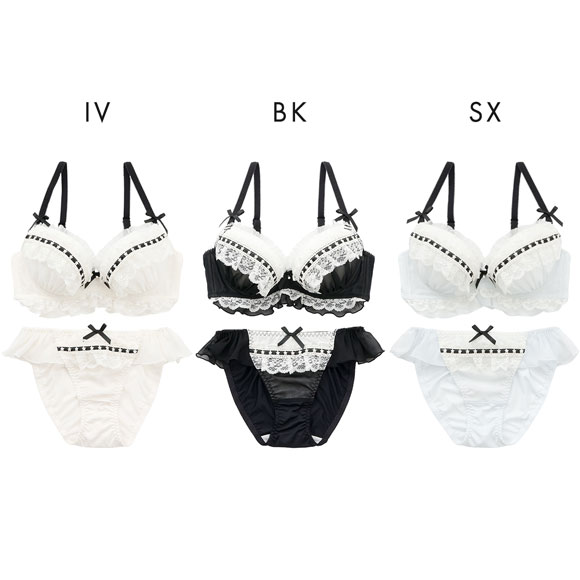 パリーゼ ジェラートフリルレース ブラセット ナイスフィット ABCDEF ブラジャー ショーツ セット まる胸 Palissee