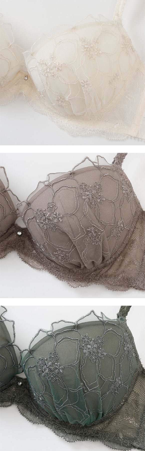 パリーゼ アザレアラメレース ブラセット ABCDEF ブラジャー ショーツ セット ナイスフィット Palissee 大きいサイズ