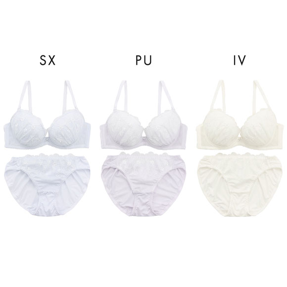 パリーゼ ル・ヌーリュバン ブラセット ABCDEF リボン柄 ラメ刺繍 大きいサイズ ブラジャー ショーツ セット Palissee