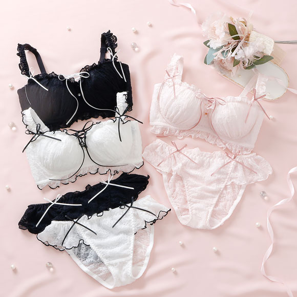 パリーゼ モワルーレースアップ ブラセット ABCDEF ストラップレス 2way 脇高 ブラジャー ショーツ セット Palissee Mia Lingerie
