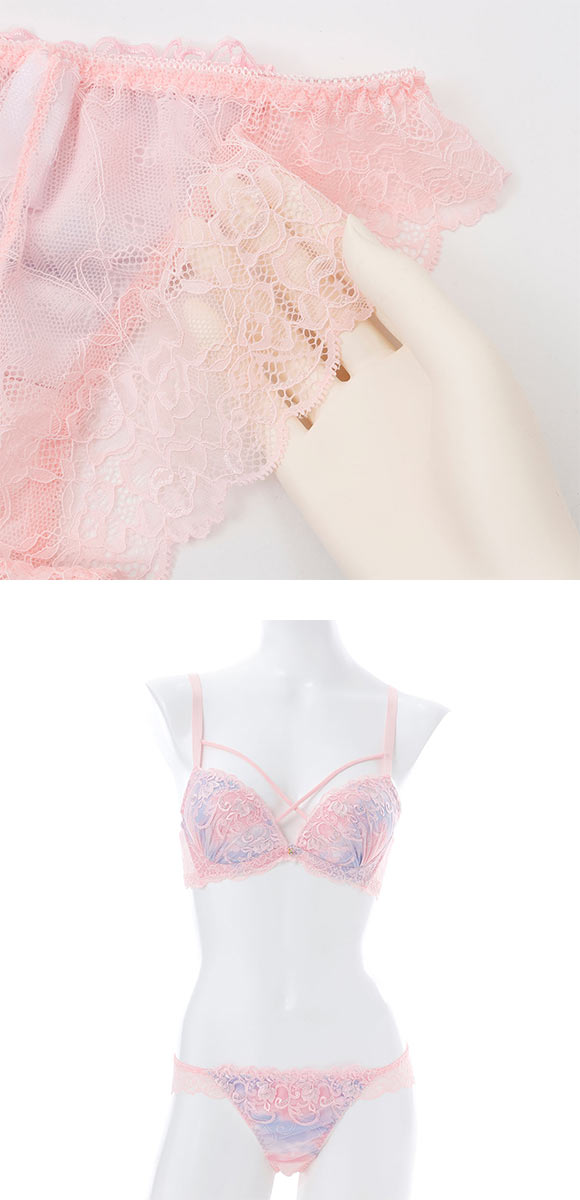 スパークス パステルクロスコード ブラジャー ショーツ セット ノーマルショーツ ABCDEF 脇高 盛り 谷間 バックレース SPARKS