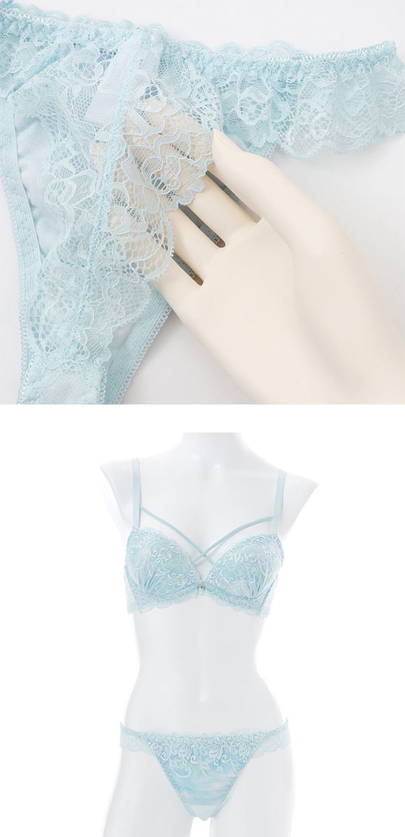 スパークス パステルクロスコード ブラジャー ショーツ セット Tバックショーツ 脇高 ABCDEF 谷間 バックレース SPARKS