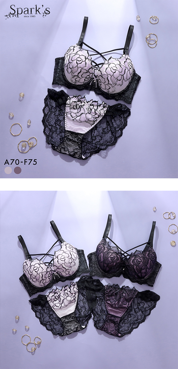 スパークス ノワールローズ ブラジャー ノーマルショーツ セット 脇高