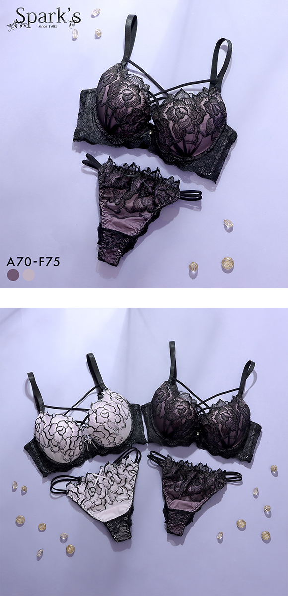 スパークス ノワールローズ ブラジャー Tバックショーツ セット 脇高