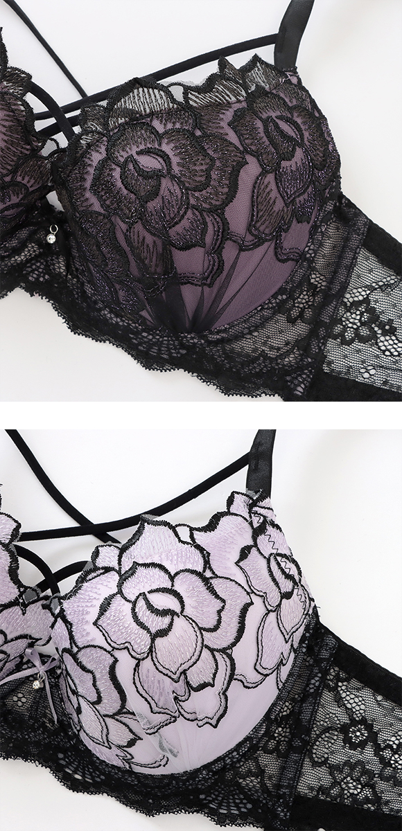 スパークス ノワールローズ ブラジャー Tバックショーツ セット 脇高