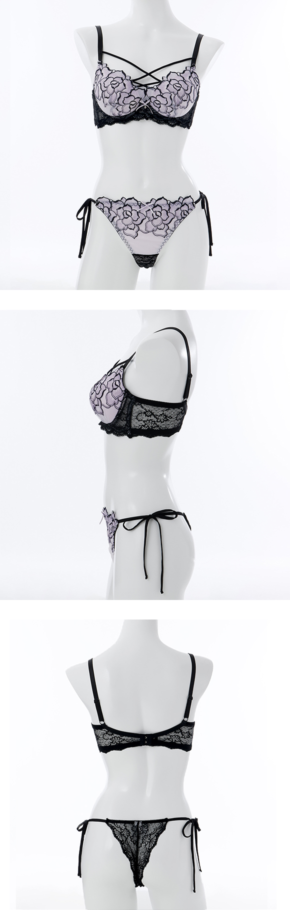 スパークス ノワールローズ ブラジャー Tバックショーツ セット サイド