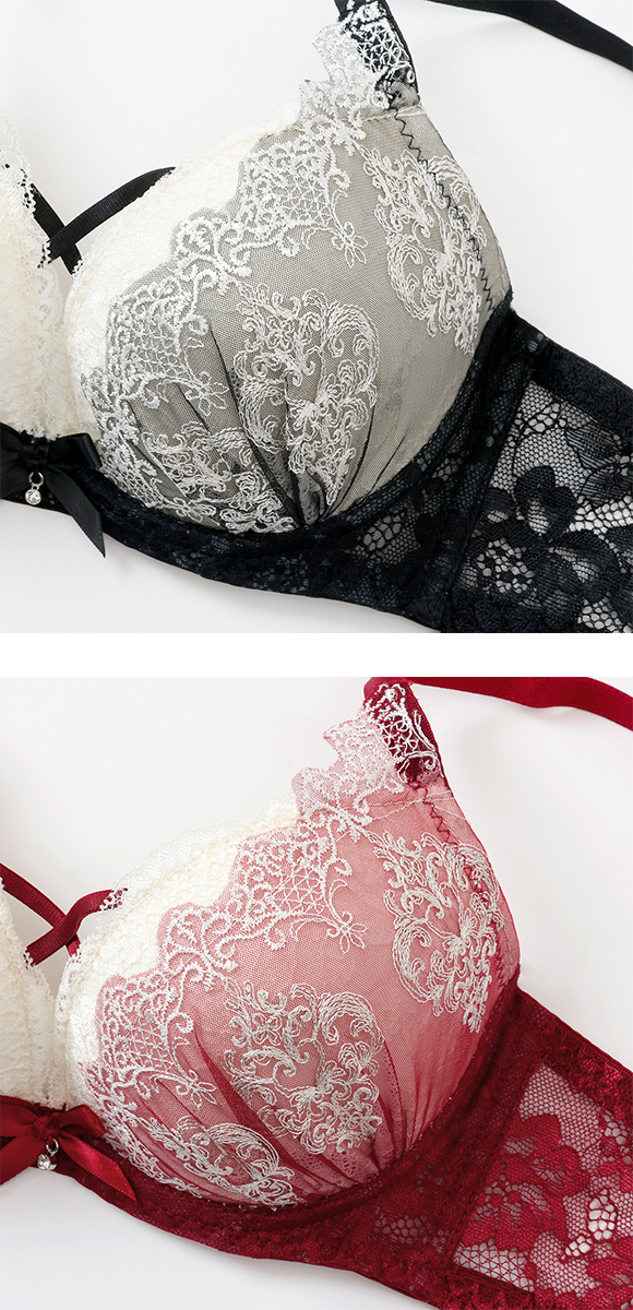 スパークス ゴシックレース ブラジャー ノーマルショーツ セット 脇高 谷間 ABCDEF バックレース SPARKS 大きいサイズ