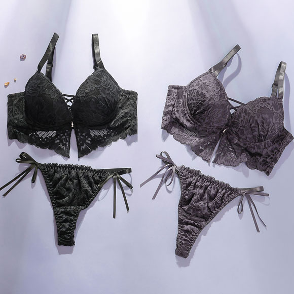 スパークス ビスチェ風モノトーンレースアップ ブラジャー ショーツ セット Tバックショーツ 脇高 ABCDEF バックレース SPARKS