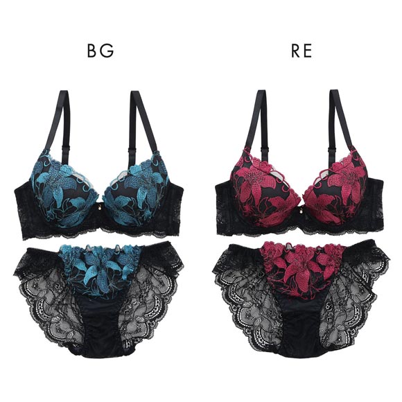 スパークス ブラジャー ノーマルショーツ セット ABCDEF ブラセット レース フラワー 脇高 盛り 谷間 バックレース 下着 SPARKS