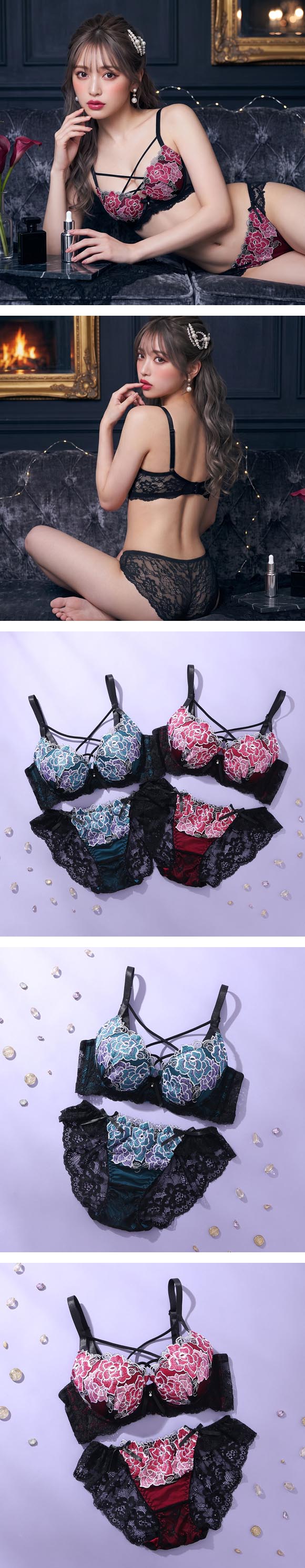 スパークス リリスフローラ ブラジャー ノーマルショーツ セット ABCDEF ブラセット 大きいサイズ 脇高 盛り バックレース SPARKS