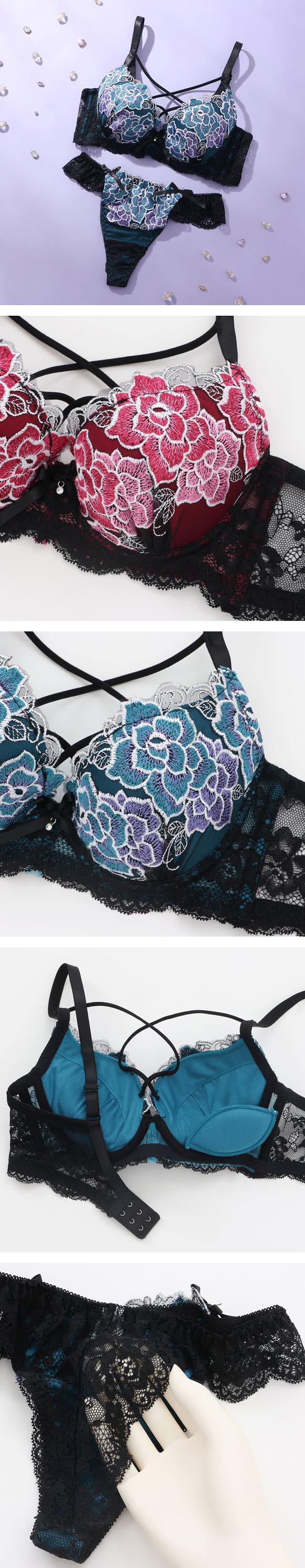 スパークス リリスフローラ ブラジャー Tバックショーツ セット ABCDEF ブラセット 大きいサイズ 脇高 盛り バックレース SPARKS