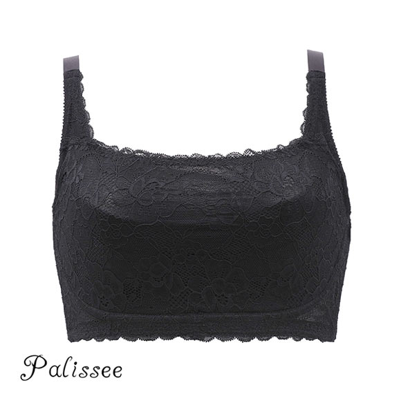 パリーゼ Palissee 大きな胸を小さく見せるブラ フルカップ ノンワイヤー ブラジャー GH 脇高 脇肉 総レース 胸元カバー ワイヤレスブラ 単品