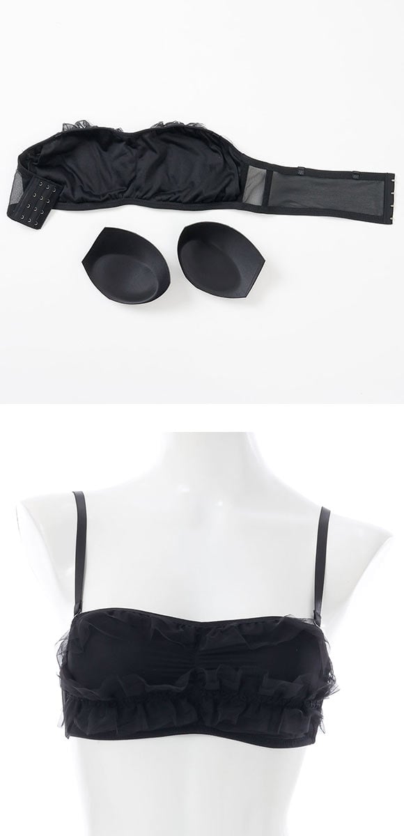 スパークス チュールフリル バンドゥブラ ブラジャー ノンワイヤー ストラップレス SPARKS
