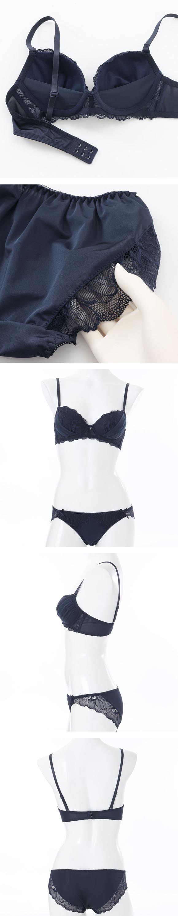 プチソワレ ノンワイヤー ブラセット ABCD ブラジャー ショーツ セット レース チュール リボン ナチュラル 下着 petit soiree