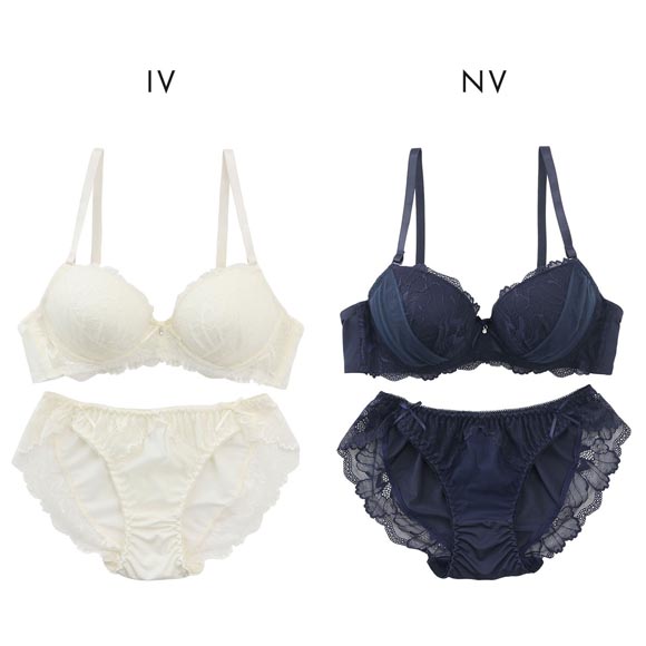 プチソワレ ノンワイヤー ブラセット ABCD ブラジャー ショーツ セット レース チュール リボン ナチュラル 下着 petit soiree
