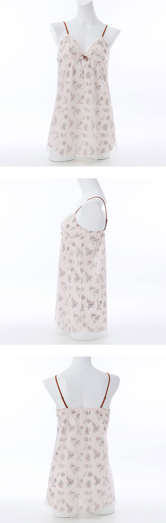 パリーゼ アモーレ スリップ キャミソール ランジェリー 花柄プリント 刺繍レース Parissee