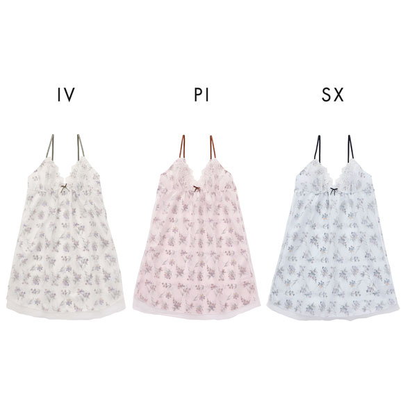 パリーゼ アモーレ スリップ キャミソール ランジェリー 花柄プリント 刺繍レース Parissee