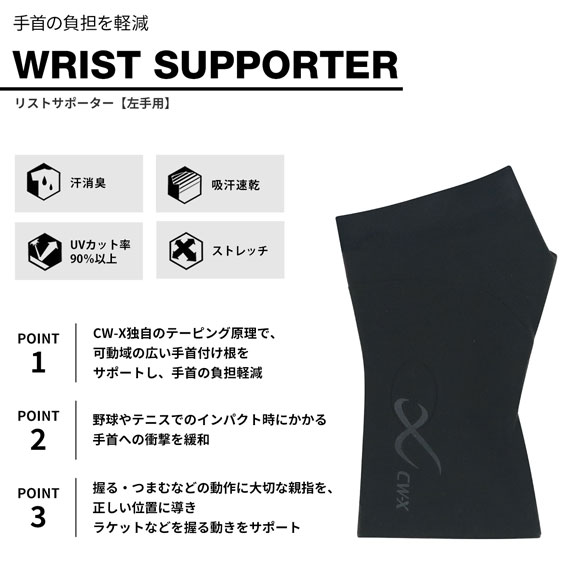 ワコール シーダブリューエックス CW-X 左手首用 Unisex BCR202 左手用 リストサポーター 片手入り ユニセックス 男女兼用 Wacoal