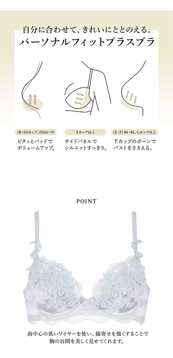 ワコール Wacoal ラゼ LASEE 27G BFA427 パーソナルフィットプラスブラ ブラジャー DEF 谷間 単品