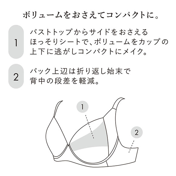 ワコール Wacoal 小さく見せるブラ シンプル BRB452 3/4カップ ブラジャー G アンダー大きいサイズ クイーンサイズ