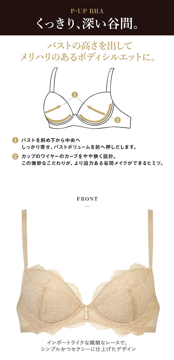 ワコール Wacoal サルート Salute series00 P-UP 3/4カップ ブラジャー DEF プッシュアップブラ 谷間 単品