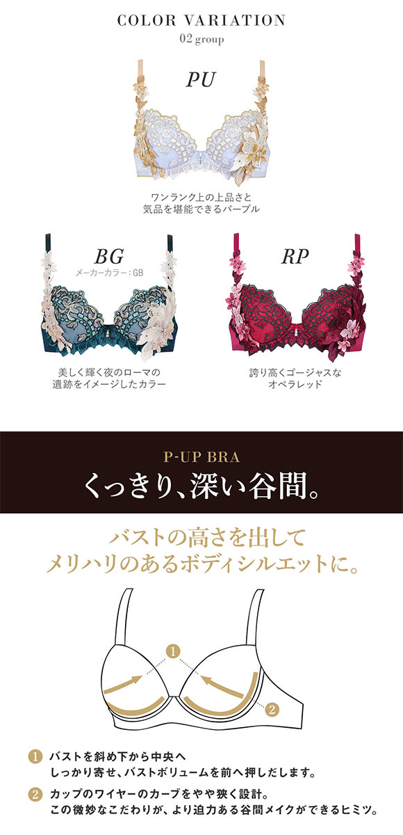 ワコール Wacoal サルート Salute 24SS先行 02G BTJ402 P-UP ブラジャー DEF プッシュアップ 単品 プレステージ