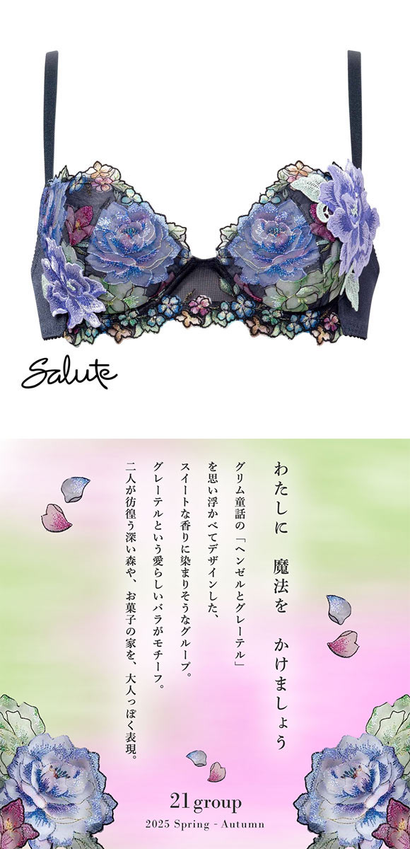 ワコール サルート 21グループ 21G P-UP ブラジャー プッシュアップ BC 谷間 Wacoal Salute BTJ421 25AW先行コア