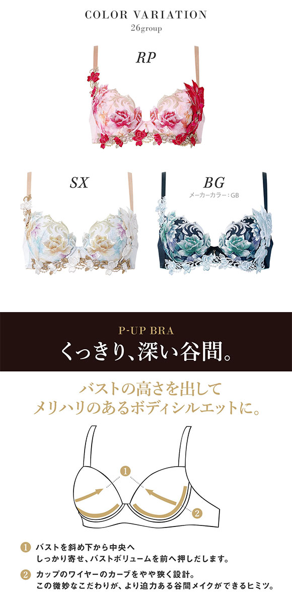 ワコール サルート 26グループ 26G P-UP ブラジャー DEF プッシュアップ 谷間 Wacoal Salute BTJ426 25AWシーズン 大きいサイズ