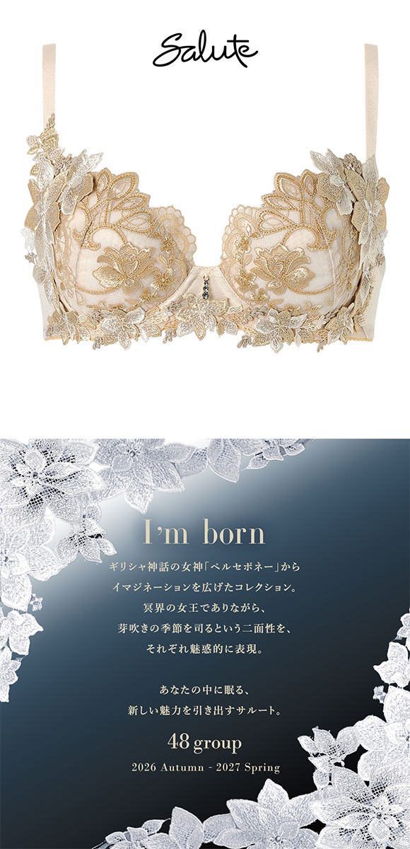 ワコール サルート 48グループ 48G P-UP ブラジャー プッシュアップ G 谷間 大きいサイズ 下着 Wacoal Salute BTJ448 26AWブライト