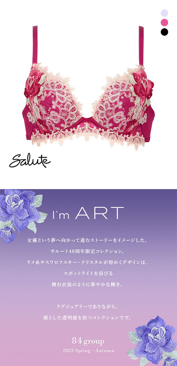 ワコール Wacoal サルート Salute 40周年 84G 23SS BTJ484 VIVA LINE ブラジャー DEF ビバライン 谷間 単品