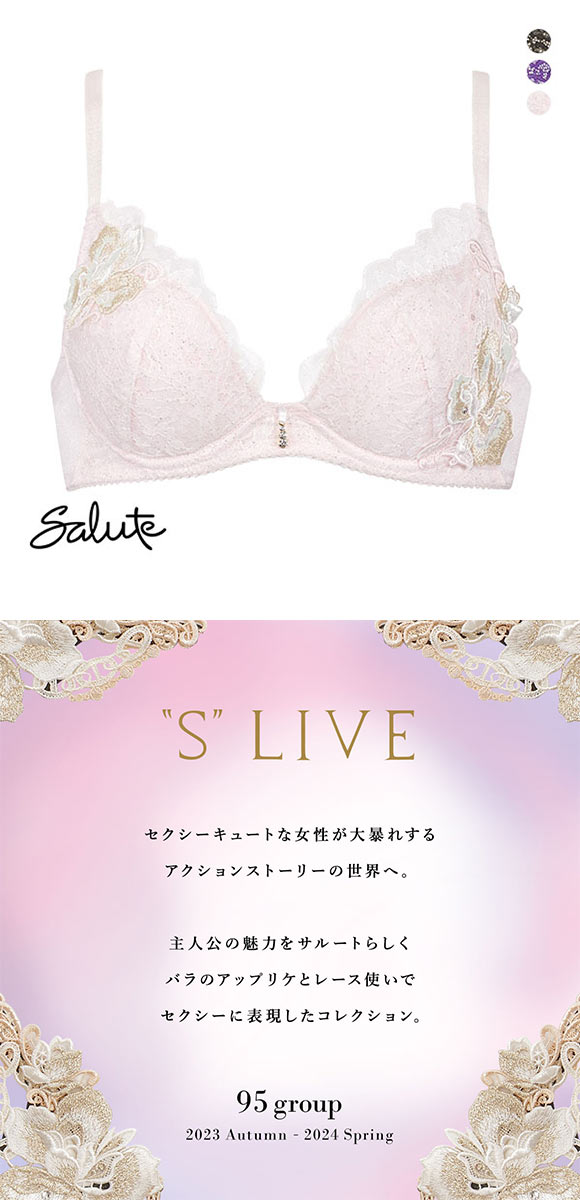 ワコール Wacoal サルート Salute 23AW 95G BTJ495 VIVA LINE ブラジャー DEF ビバライン 谷間 単品 ブルーム