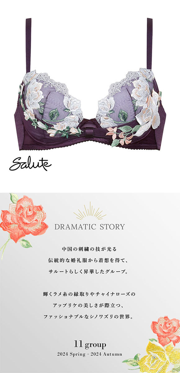 ワコール Wacoal サルート Salute 11G BTJ711 リボンブラ ブラジャー DEF 大きいサイズ 単品 24AW先行 コア