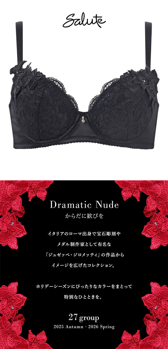 ワコール サルート 27グループ 27G 女優Bra ブラジャー DEF デコルテ 谷間 リフトアップ Wacoal Salute BTJ727 25AWブルーム