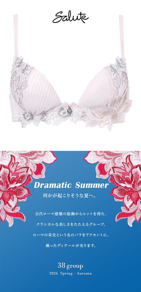 ワコール サルート 38グループ 38G フロントエックスプラス ブラジャー G 谷間 Wacoal Salute BTJ738 FRONT-X＋ 26SSブライト