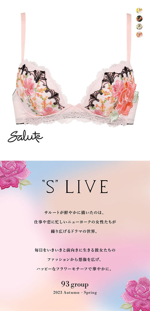 ワコール Wacoal サルート Salute 23AW 93G BTJ793 FRONT-X＋ フロントエックスプラス ブラジャー C 谷間 単品 フェア