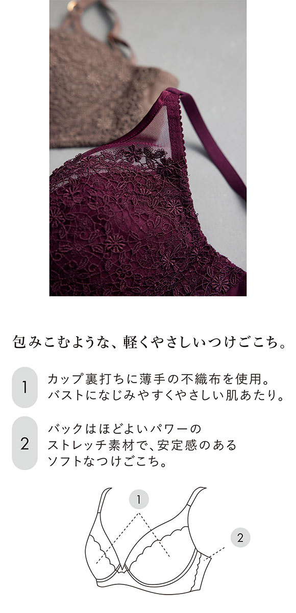 ワコール ナチュラルメイクブラ ノンワイヤー エレガントフィット ブラジャー ABC Wacoal BXC101 01G