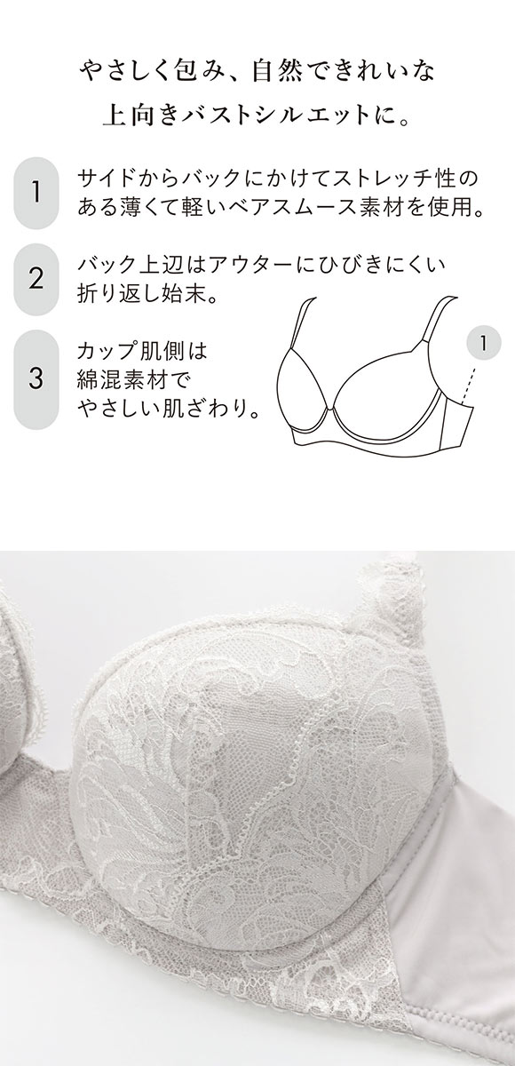 ワコール ナチュラルメイクブラ なめらかフィット ブラジャー BC Wacoal BXC407 07G