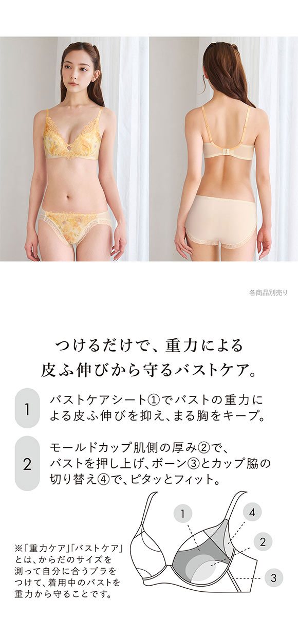 ワコール 重力ケアブラ ノンワイヤー プレミアム 25series BXD125 25G ブラジャー BC Wacoal