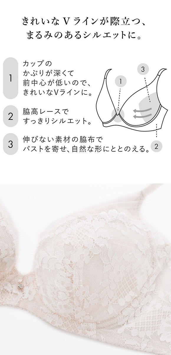 ワコール プッシュアップブラ プランジングタイプ プレミアム 13series BXD713 13G ブラジャー DEF Wacoal