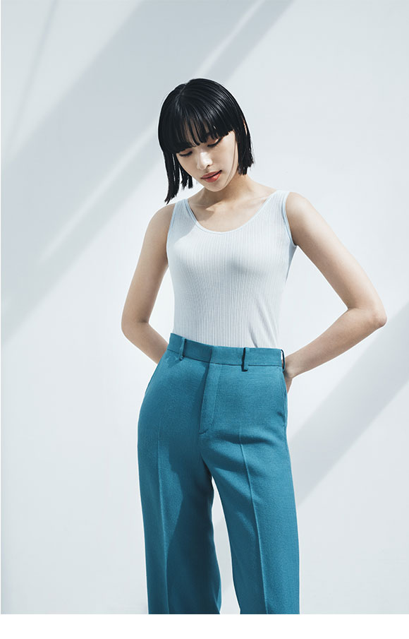 ワコール タンクトップ スゴ衣 快適プラス 薄い、軽い、涼しい リブ インナー 脇汗 薄手 吸汗速乾 ML レディース Wacoal