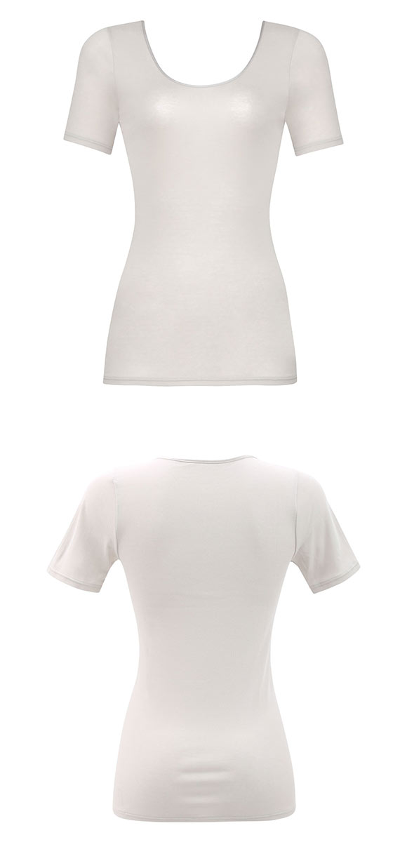 ワコール WACOALコットン オーガニックコットン100％ Uネック 3分袖インナー ニットトップ 半袖 ML Wacoal