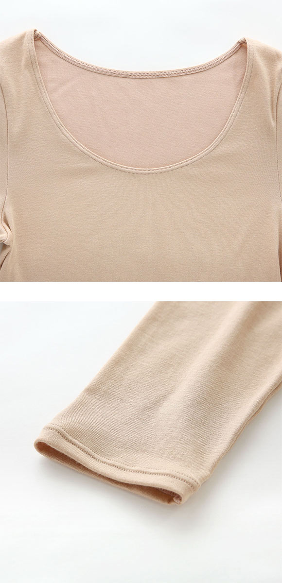 ワコール WACOALコットン ふんわりあったかタイプ Uネック 長袖 8分袖 トップス ML インナー 保温 Wacoal