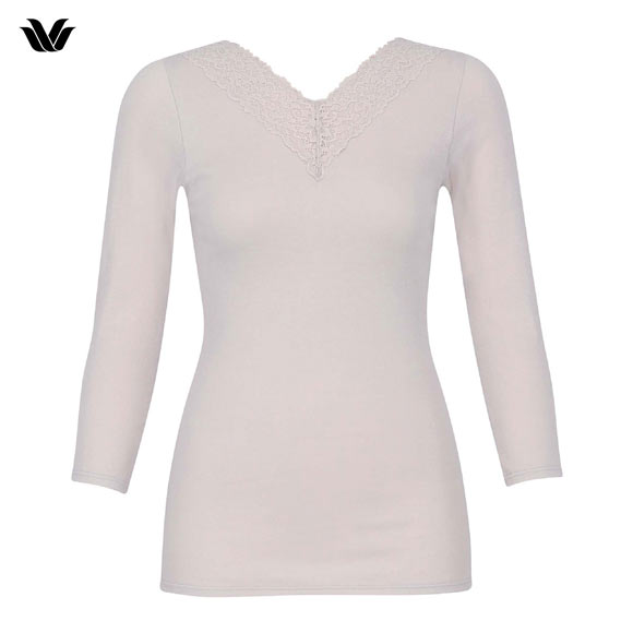 ワコール WACOALコットン オーガニックコットン100％ あったか ゆったりタイプ 冬用 長袖 8分袖 Vネック インナー ML 保温 Wacoal