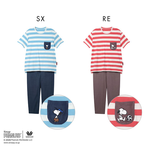 ワコール PEANUTS×ワコール ルームウェア 半袖 上下セット 綿100