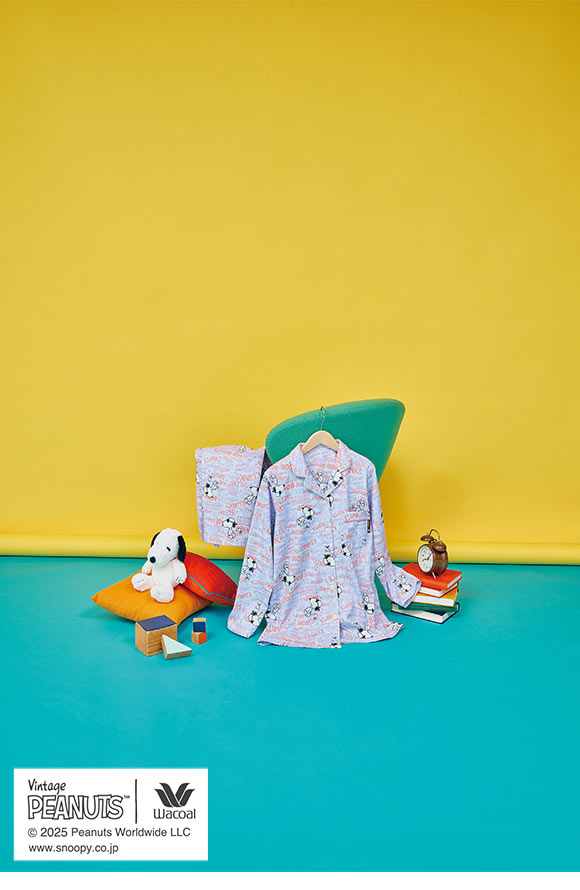 ワコール PEANUTS×ワコール シャツパジャマ 長袖 上下セット 綿100％ レディース Wacoal リラックス＆スリープ