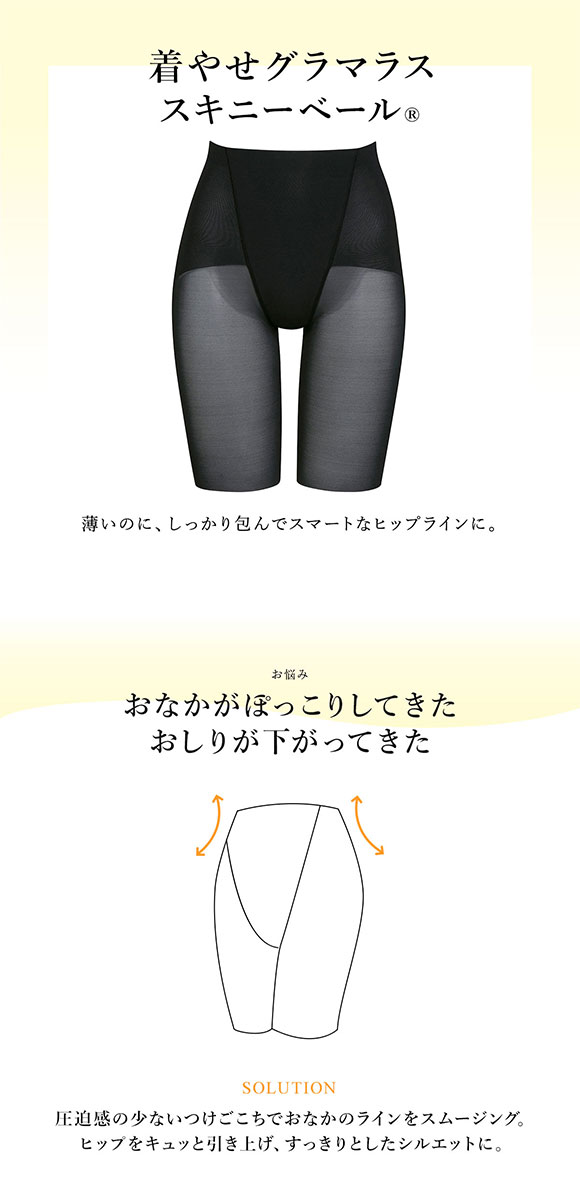 ワコール Wacoal ラゼ LASEE 着やせグラマラス スキニーベール Qサイズ ガードル フルロング丈 ジャストウエスト