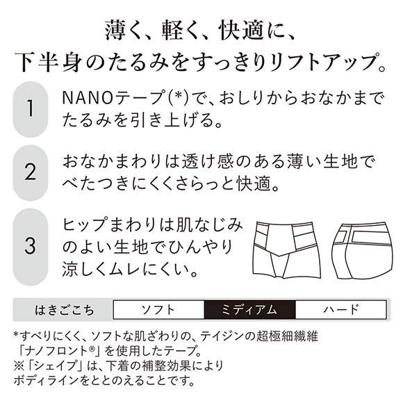 ワコール SUHADA 肌リフト シアー GRC372 ショート丈ガードル ジャストウエスト 補整 補正 Wacoal