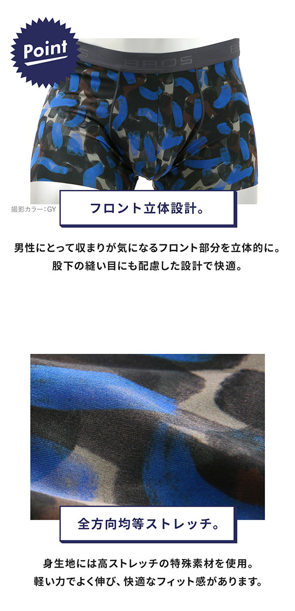 ブロス バイ ワコールメン BROS by WACOAL MEN 動きにフィット！キモチイイパンツ ボクサーパンツ SML 前閉じ 吸汗速乾 GT3371