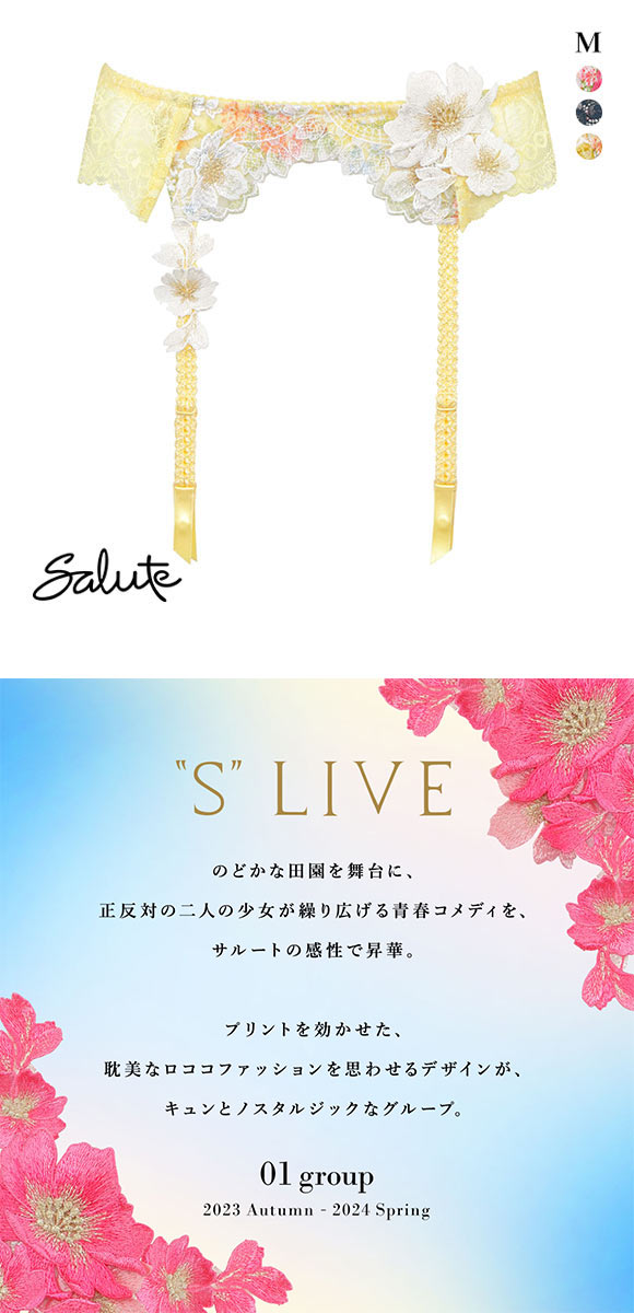 ワコール Wacoal サルート Salute 24SS先行 01G GTJ601 ガーターベルト M ランジェリー コア