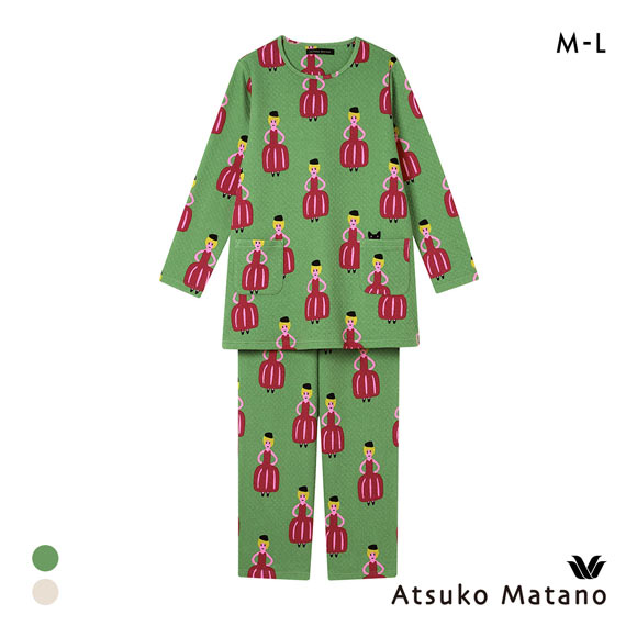 ワコール マタノアツコ ルームウェア 長袖パジャマ 上下セット